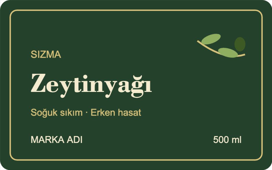 Zeytinyağı Şişe Etiketi