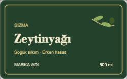 Zeytinyağı Şişe Etiketi
