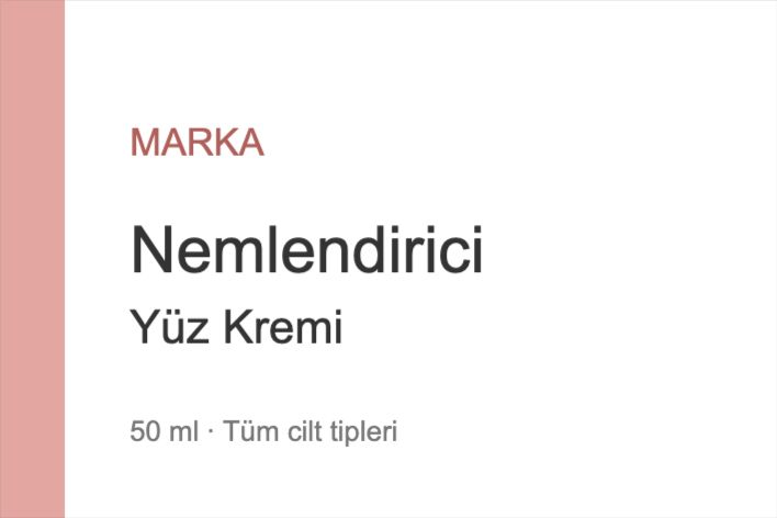 Kozmetik Krem Etiketi