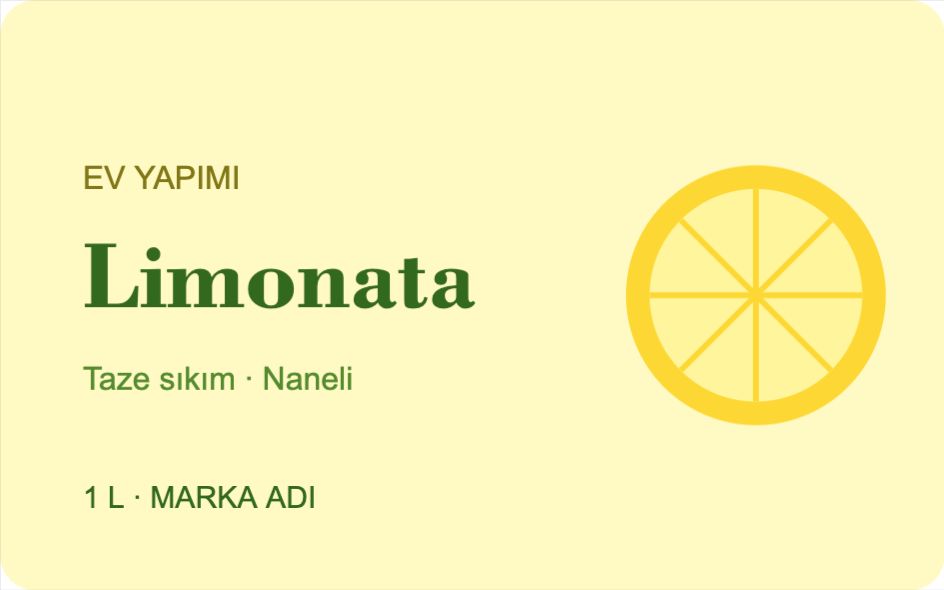 Limonata Şişe Etiketi