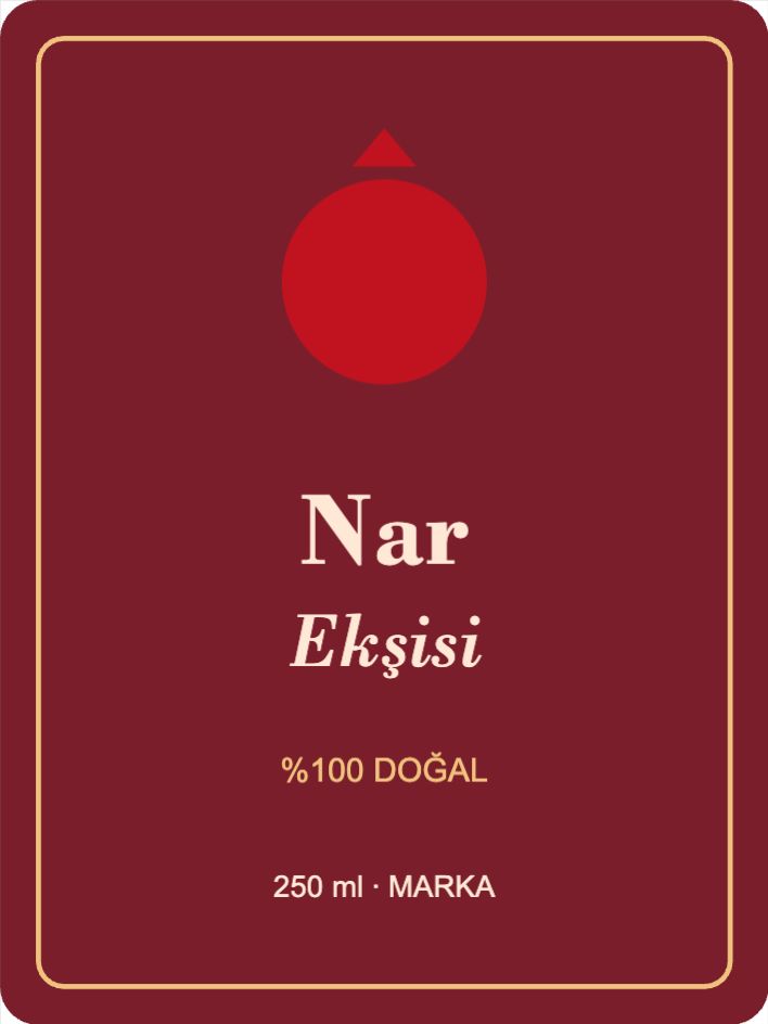 Nar Ekşisi Şişe Etiketi