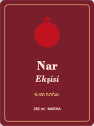 Nar Ekşisi Şişe Etiketi