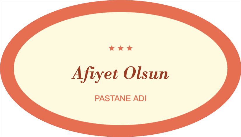 Kurabiye Kutusu Oval Etiket