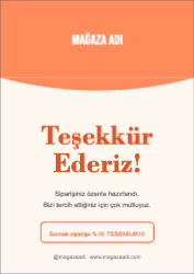 E-ticaret Teşekkür Kartı A6