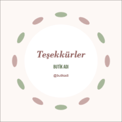 Butik Kare Teşekkür Kartı