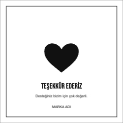 Minimal Kare Teşekkür Kartı