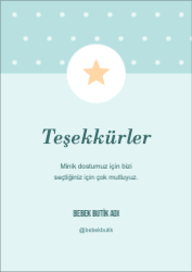 Bebek Giyim Teşekkür Kartı