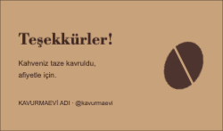 Kahve Kraft Teşekkür Kartı