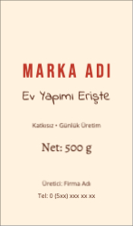 Ev Yapımı Gıda Etiketi