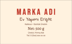 Ev Yapımı Gıda Etiketi