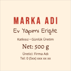 Ev Yapımı Gıda Etiketi