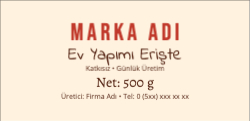 Ev Yapımı Gıda Etiketi