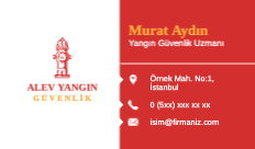 Kartvizit - Yangın Güvenlik 1 &Ouml;n
