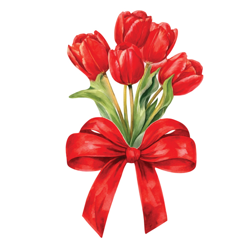 Kırmızı Lale & Fiyonk Takımı