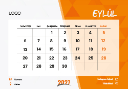 2027 Piramit Masaüstü Takvim Tasarımı