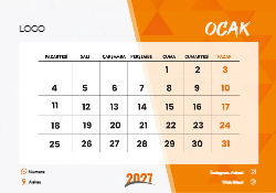 2027 Piramit Masaüstü Takvim Tasarımı