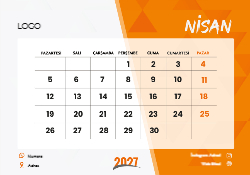 2027 Piramit Masaüstü Takvim Tasarımı