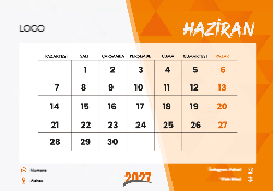 2027 Piramit Masaüstü Takvim Tasarımı