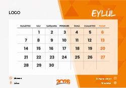 2026 Piramit Masaüstü Takvim Tasarımı