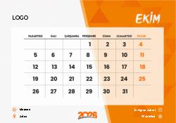2026 Piramit Masaüstü Takvim Tasarımı