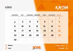 2026 Piramit Masaüstü Takvim Tasarımı