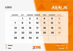 2026 Piramit Masaüstü Takvim Tasarımı