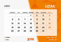 2026 Piramit Masaüstü Takvim Tasarımı