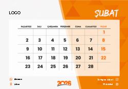 2026 Piramit Masaüstü Takvim Tasarımı