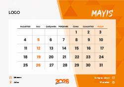 2026 Piramit Masaüstü Takvim Tasarımı