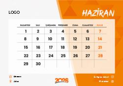 2026 Piramit Masaüstü Takvim Tasarımı