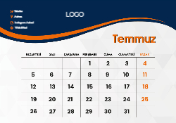2027 Masaüstü Takvim Tasarımı