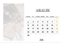 2026 Masaüstü Takvim Tasarımı