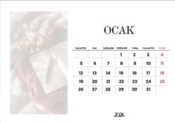 2026 Masaüstü Takvim Tasarımı