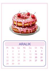 Duvar Takvimi 13 Yaprak 2025