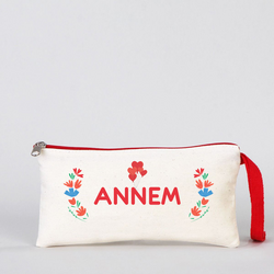 Anneler gününe özel Baskılı Clutch Makyaj Çantası
