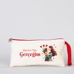 Anneler gününe özel Baskılı Clutch Makyaj Çantası