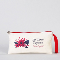 Anneler gününe özel Baskılı Clutch Makyaj Çantası