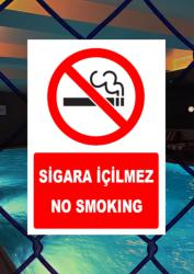 Türkçe İngilizce Sigara İçilmez İşareti Levhası