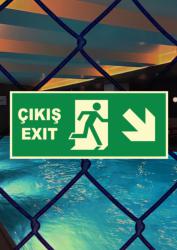 Türkçe İngilizce Çıkış  İşareti Levhası