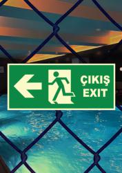 Türkçe İngilizce Çıkış İşareti Levhası