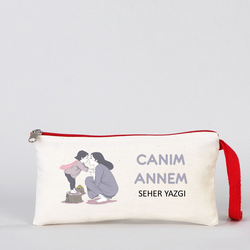 Anneler gününe özel Baskılı Clutch Makyaj Çantası