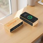 Wireless Mobil Şarj Cihazı & Bambu Dijital Masa Saati – 3’ü 1 Arada Promosyon Cihaz 1