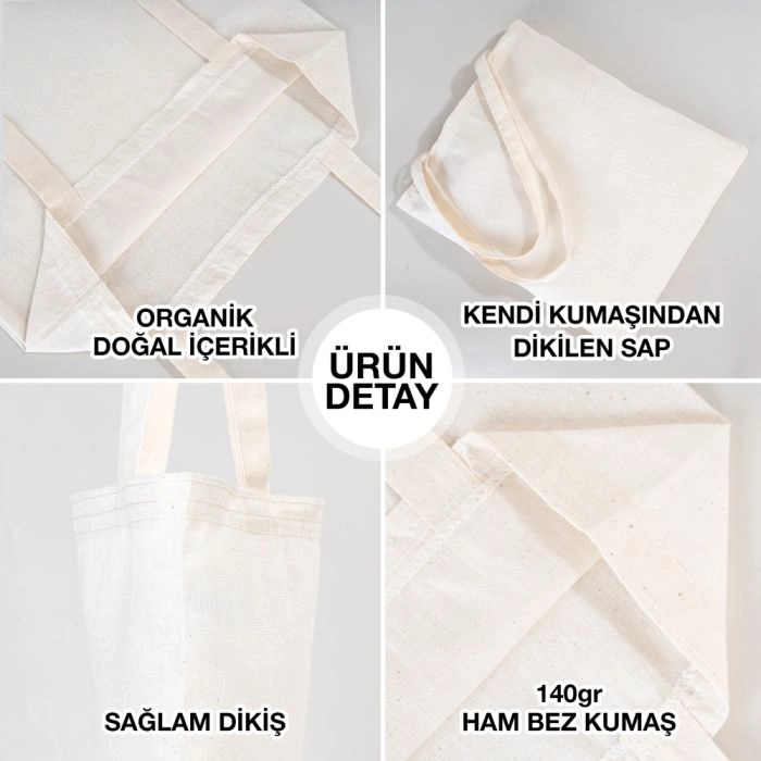 Kişiye Özel Baskılı Ham Bez Çanta 5