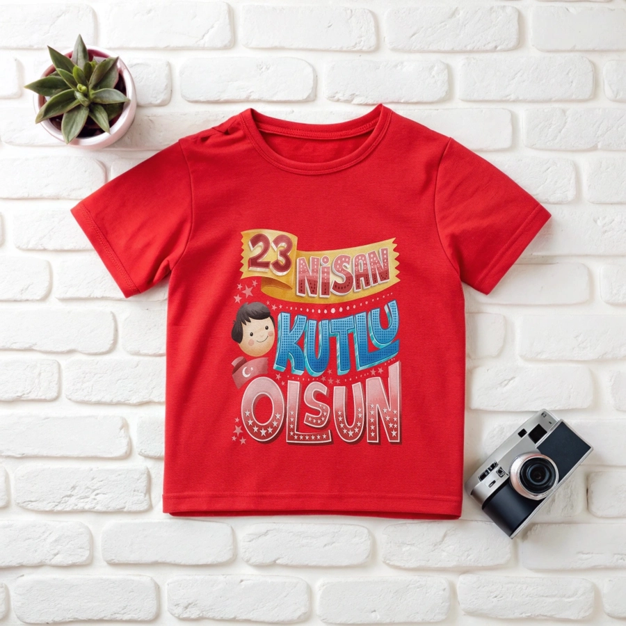 Çocuklar İçin Kişiye Özel Baskılı Pamuklu Tişört 2