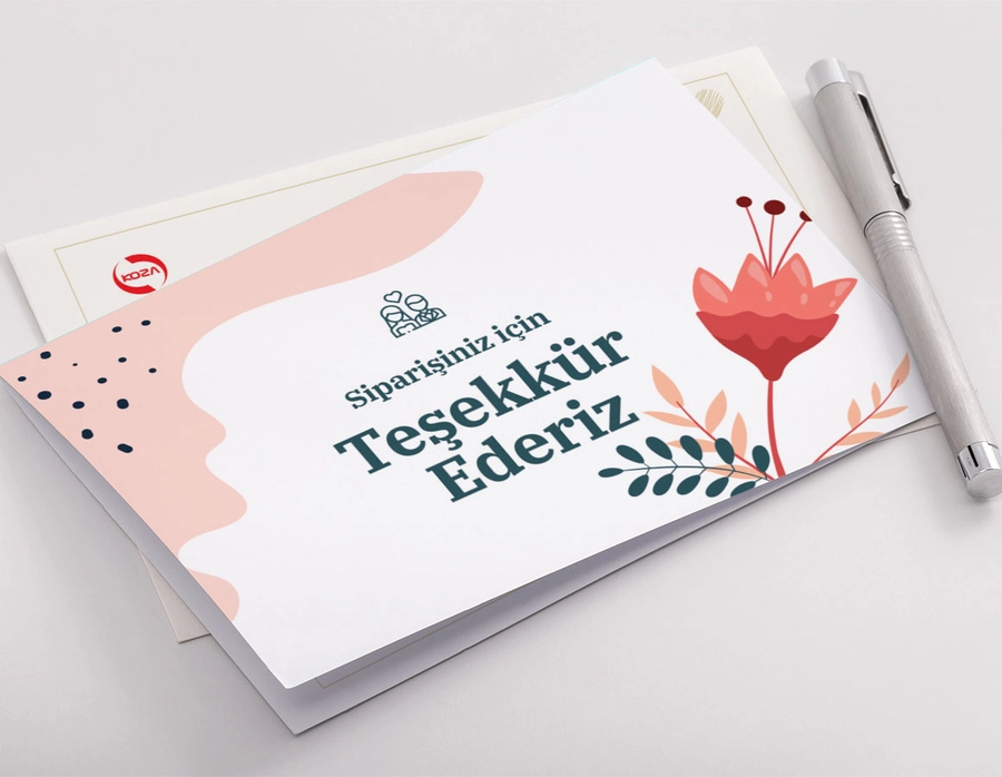 Katlamalı teşekkür kartı