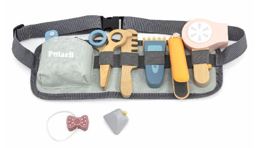 Kindgerechtes Friseurset aus Holz für fantasievolle Rollenspiele | Quelle: supermami.ch