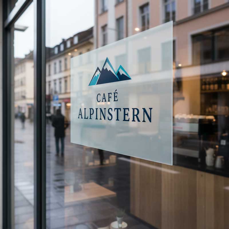 Transparente Aufkleber beiseitg seitenrichtig lesbar