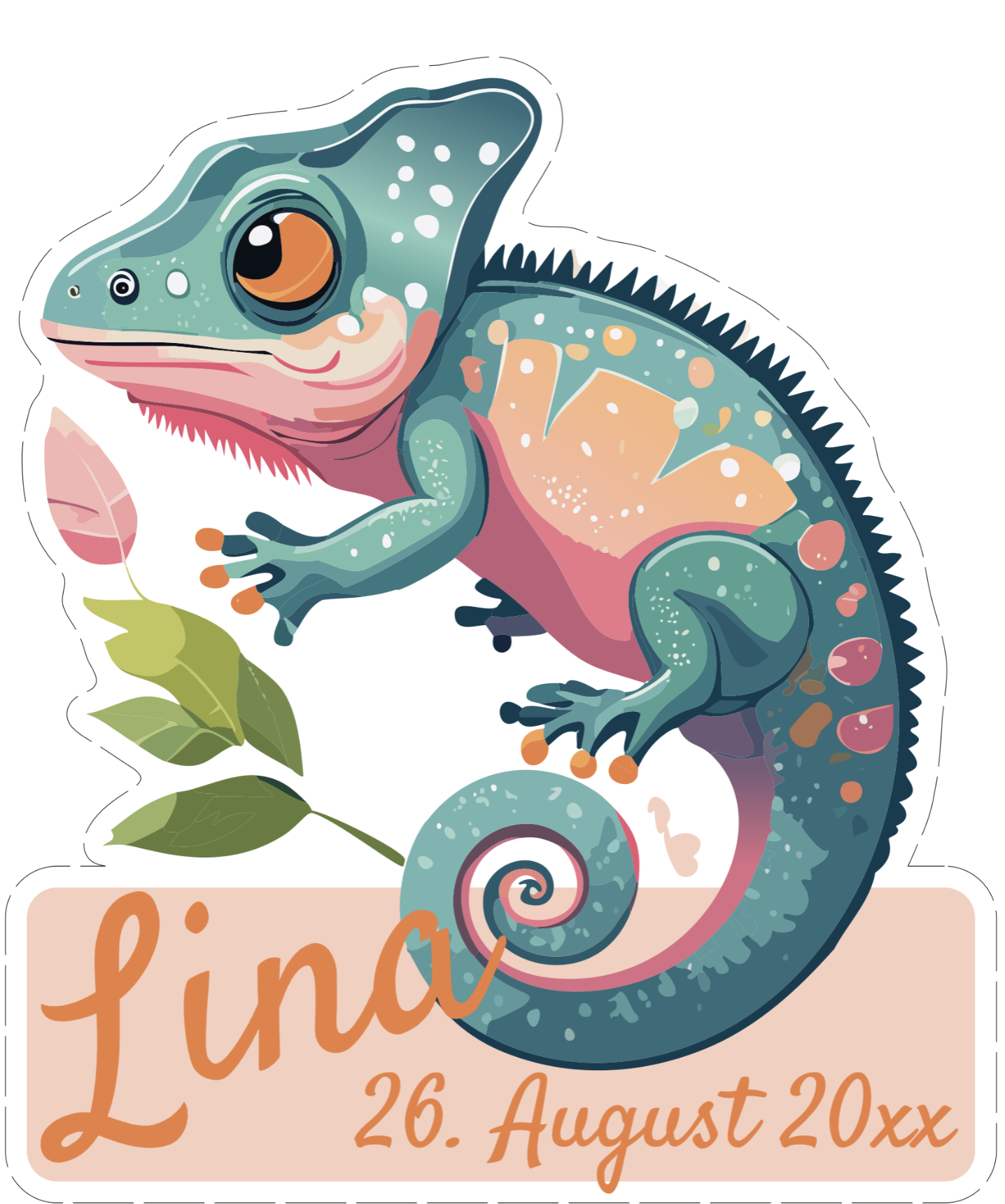 Geburtstafel Chamäleon: Bunt, einzigartig und voller Leben