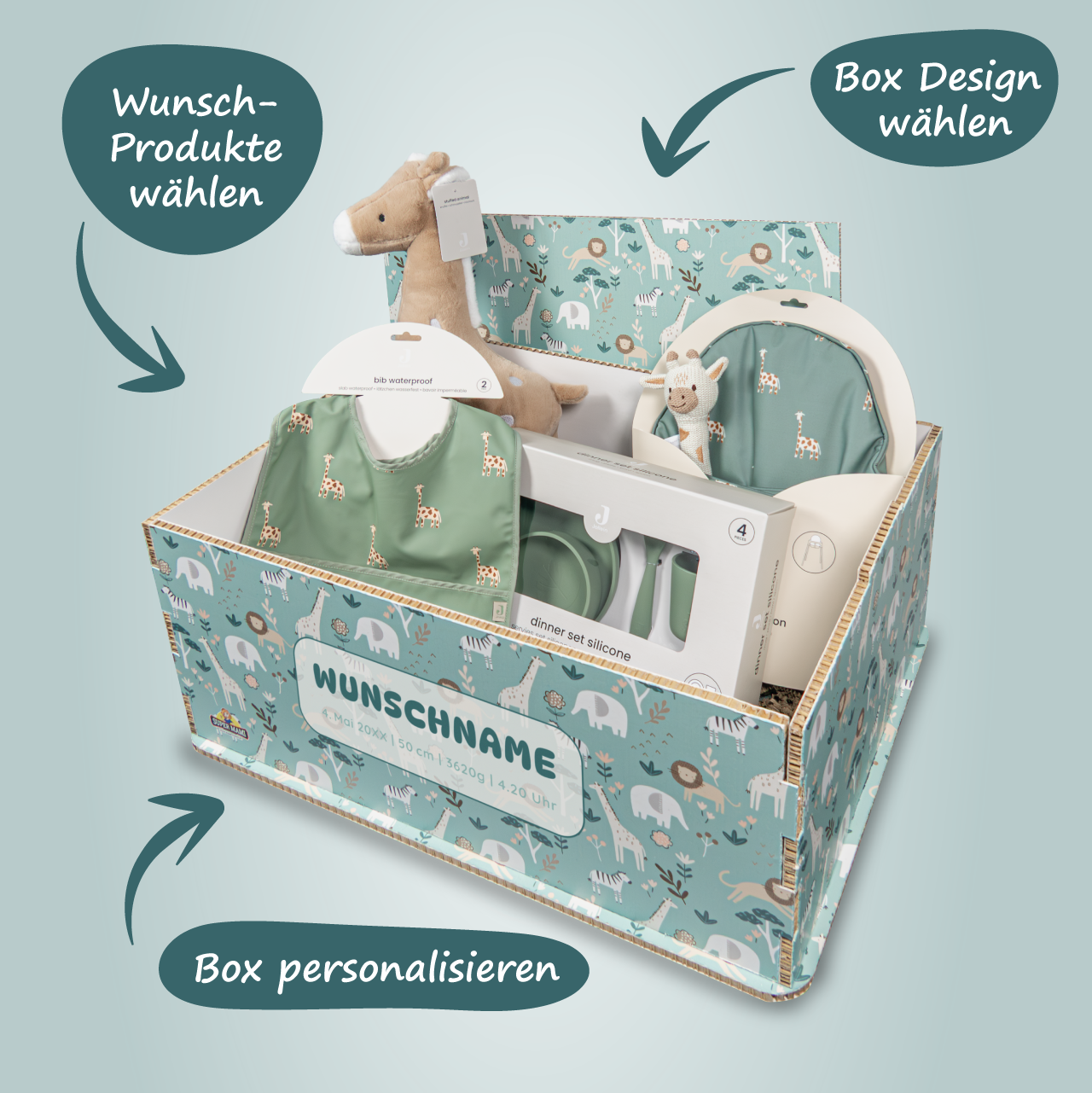 Individuelle Geschenkbox Wild Child – Dein persönliches Geburtsgeschenk