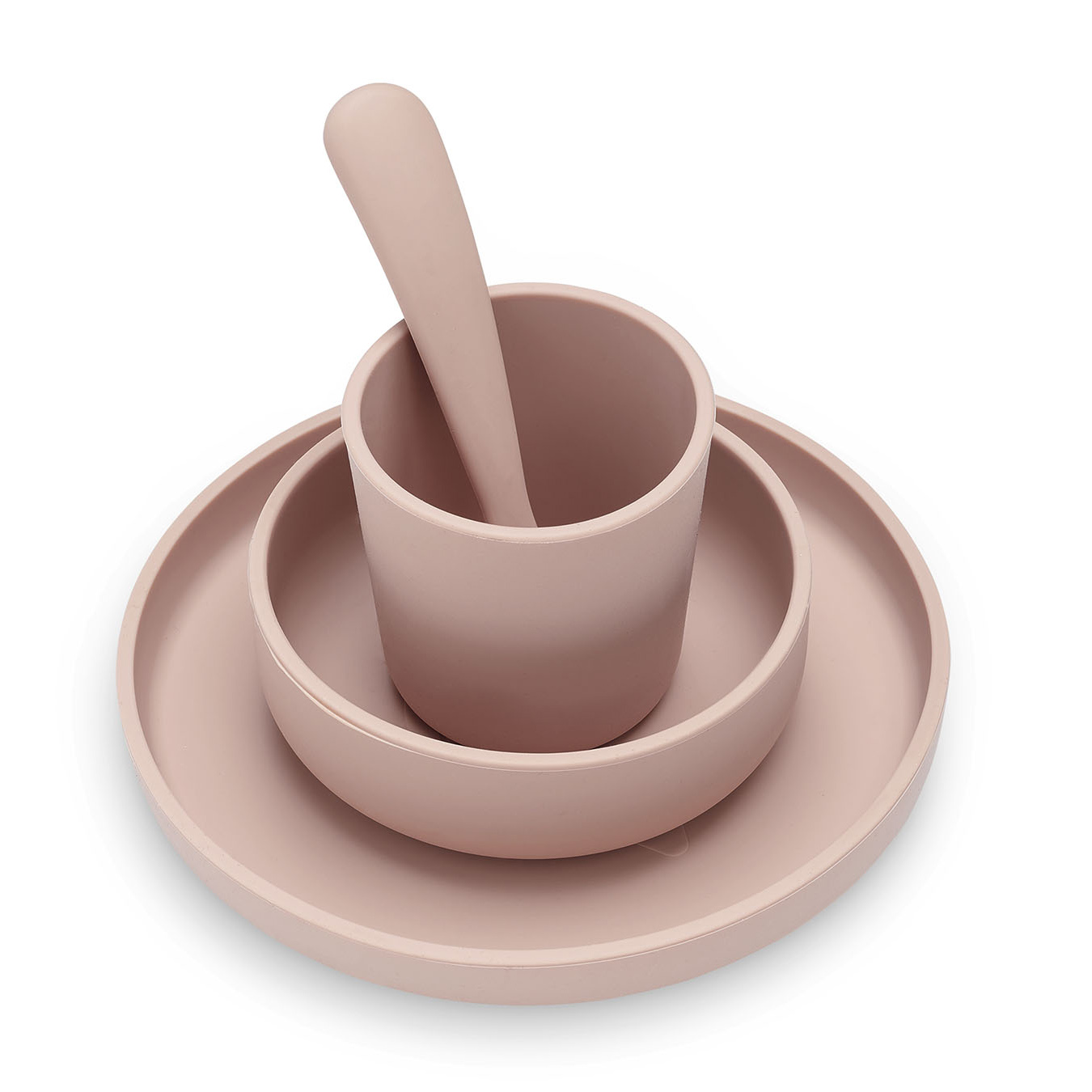 Geschirrset Silikon Pale Pink - 4-teilig